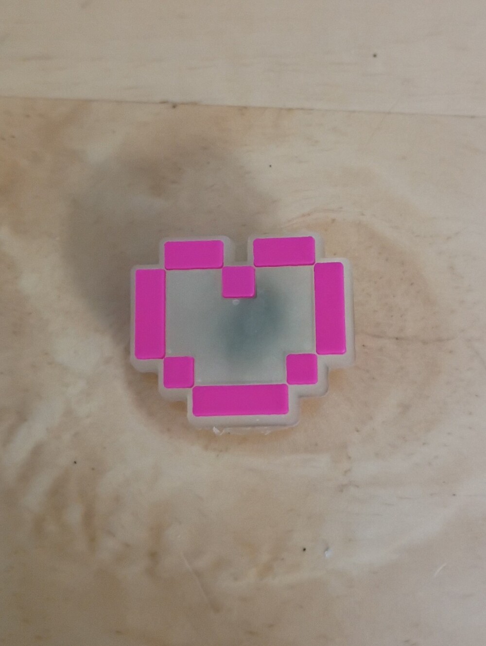 10 for $10 Jibbitz Croc Charms - Luminous Pink Pixel Heart - Glow in the Dark